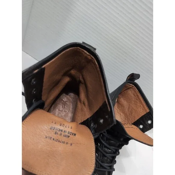FRYE Womens Size 6B Black Leather Laces Ankle Fashion Western Boots Pre-owned - Picture 10 of 10